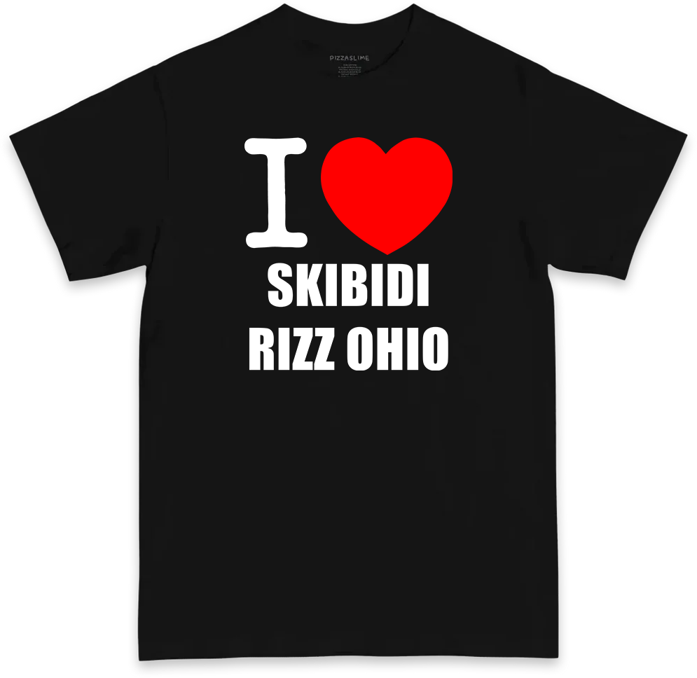 I Love Skibidi Rizz Ohio (BLACK & WHITE T-shirt)