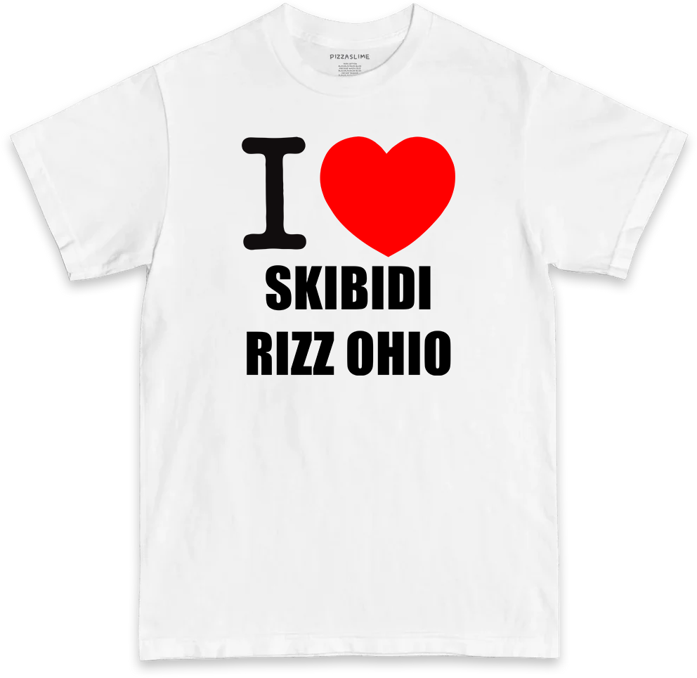Ohio Skipidi Rizz I Love Skibidi Rizz Ohio (BLACK & WHITE T-shirt) – PIZZASLIME