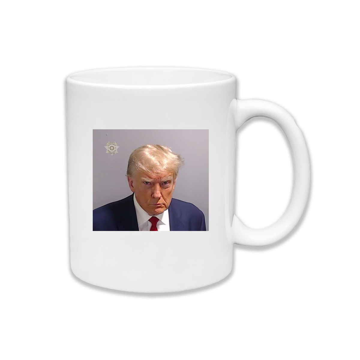 Donald Trump Mugshot Coffee Mug (Fuckjerry x Pizzaslime)