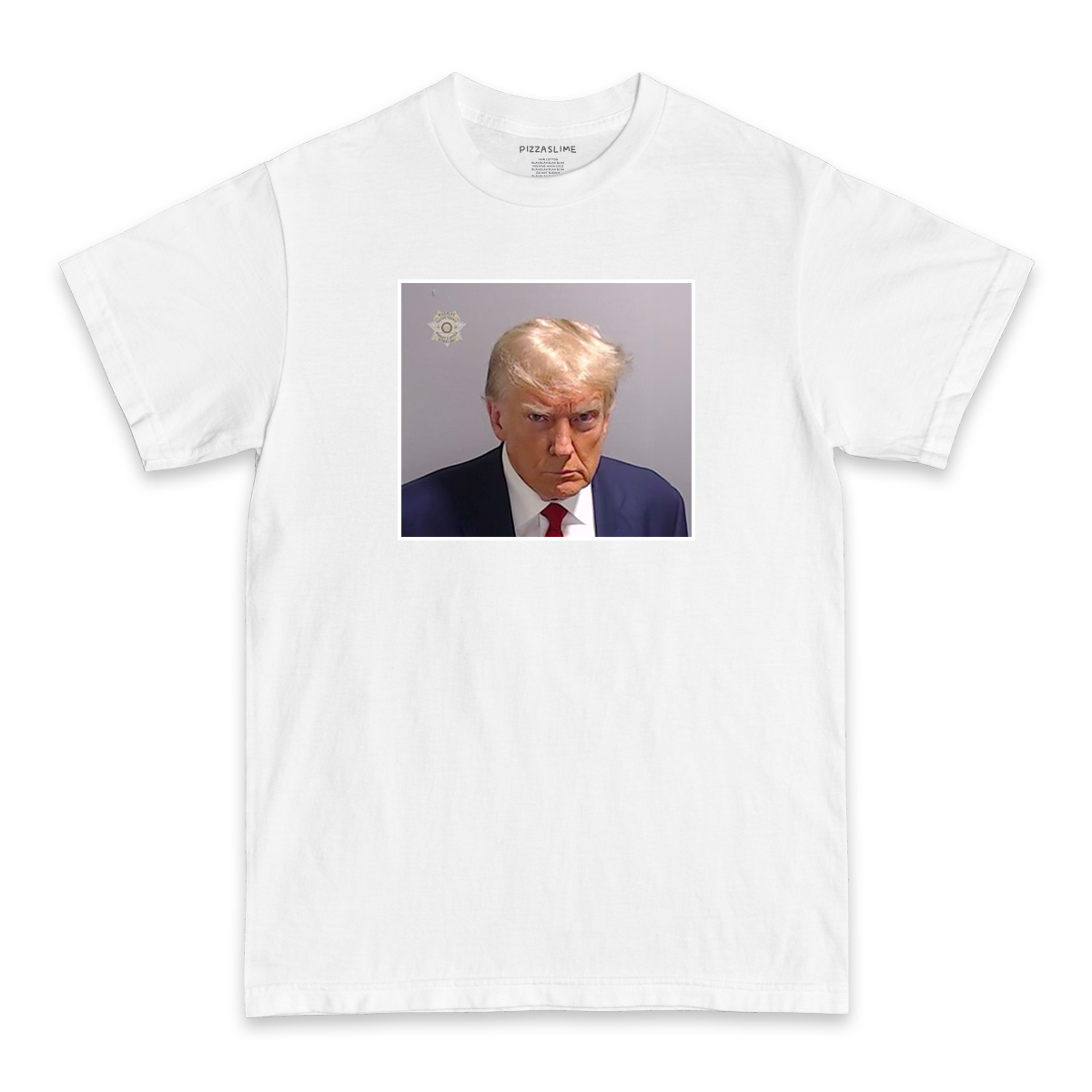 Donald Trump Mugshot T-Shirt (Fuckjerry x Pizzaslime) – PIZZASLIME