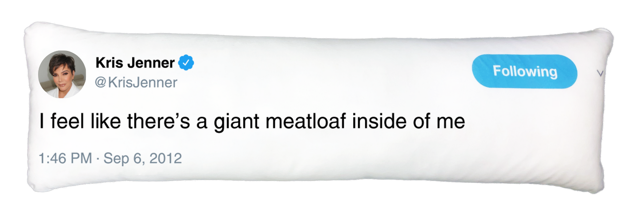 Kris Jenner Meatloaf Tweet Pillow